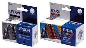 Twin Pack Original Epson Black and Colour Ink Cartridges T036120 T036/T037020 T037 - No Box - Free UK Delivery